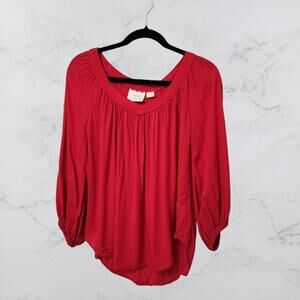 Maeve Anthropologie Boswell peasant top Blouson Sleeve V-Neck Size 0
